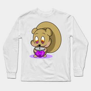 Squirrel Drinking Nut Boba! Long Sleeve T-Shirt